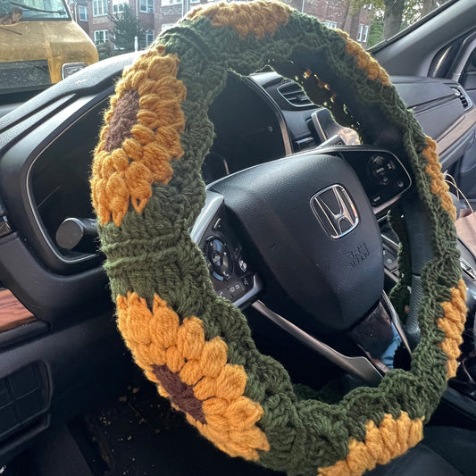 Sunflower Steering Wheel Cover