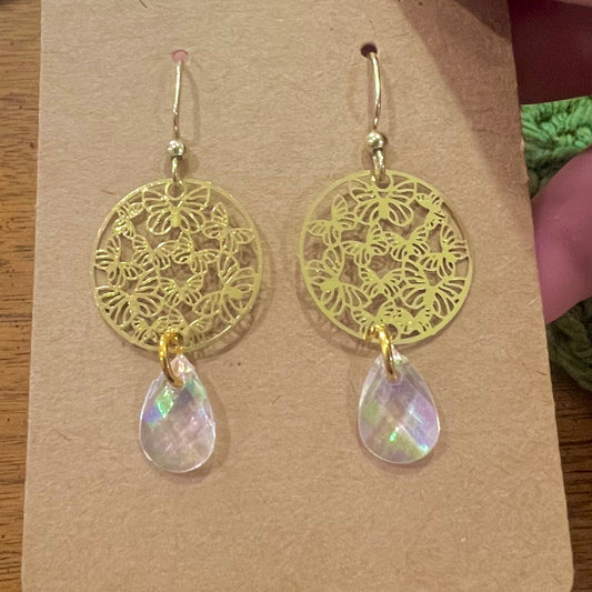 Holographic Crystal Butterfly Earrings
